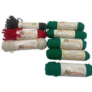 ACS Wonder Plastic Canvas Yarn Lot 100% Olefin Fiber 25 Yds Each Crafting & DIY